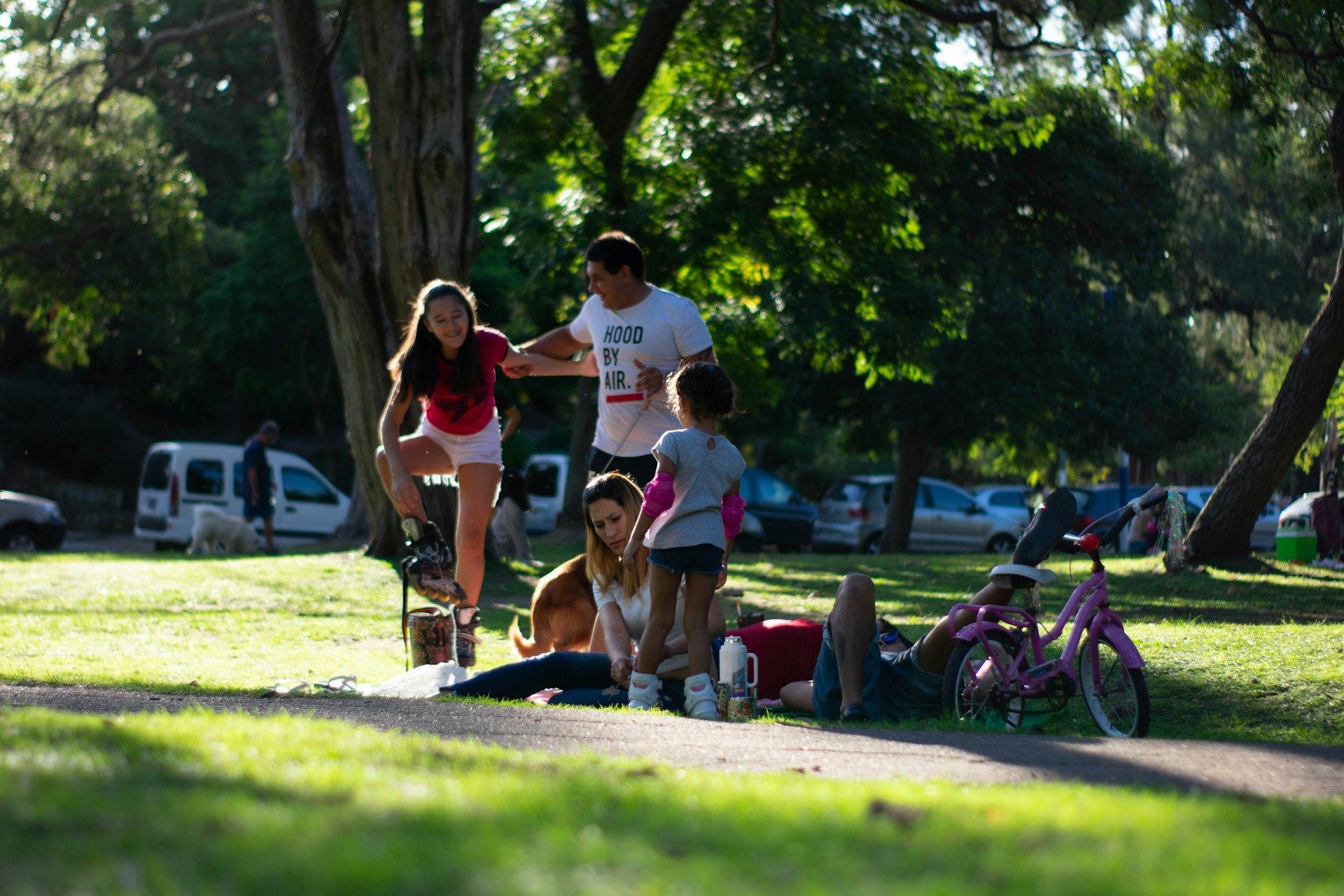 people sitting on grassland during daytime